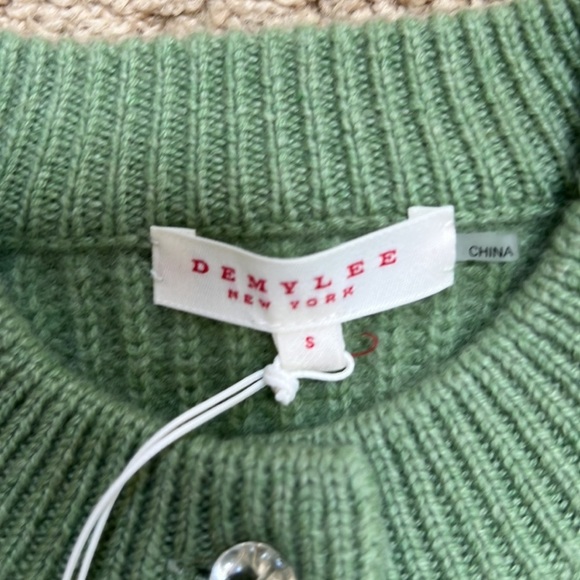 New! Demylee NY small sage green mindy cashmere cardigan . - Picture 12 of 13